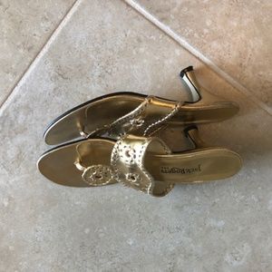 Jack Rogers Gold Kitten Heels - Size 7